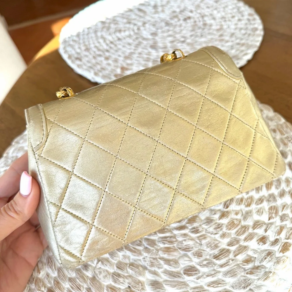 CHANEL Vintage 90’s Metallic Mini Flap Bag